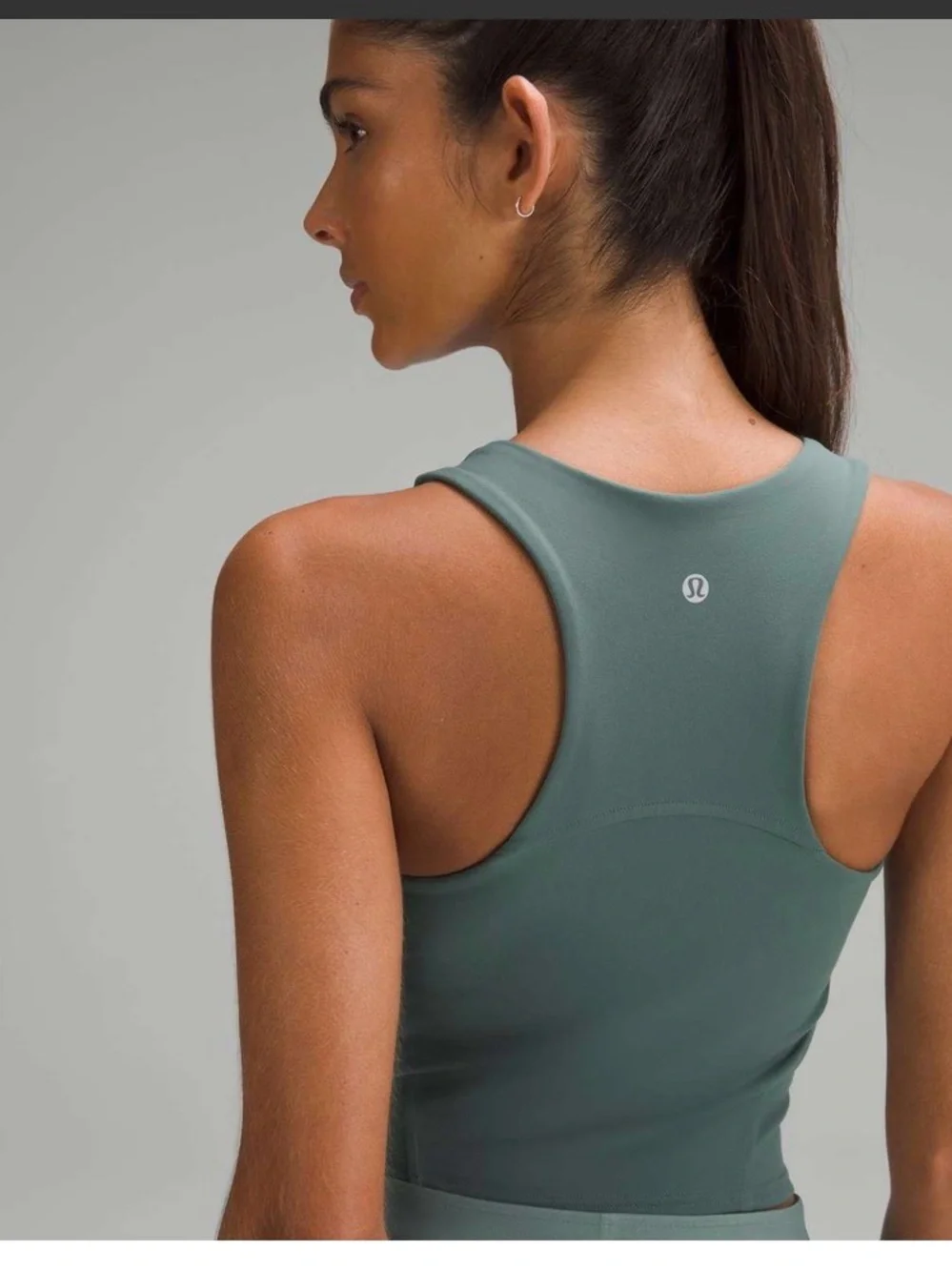 lululemon athletica Cropped High-Neck Tank Top in Sage